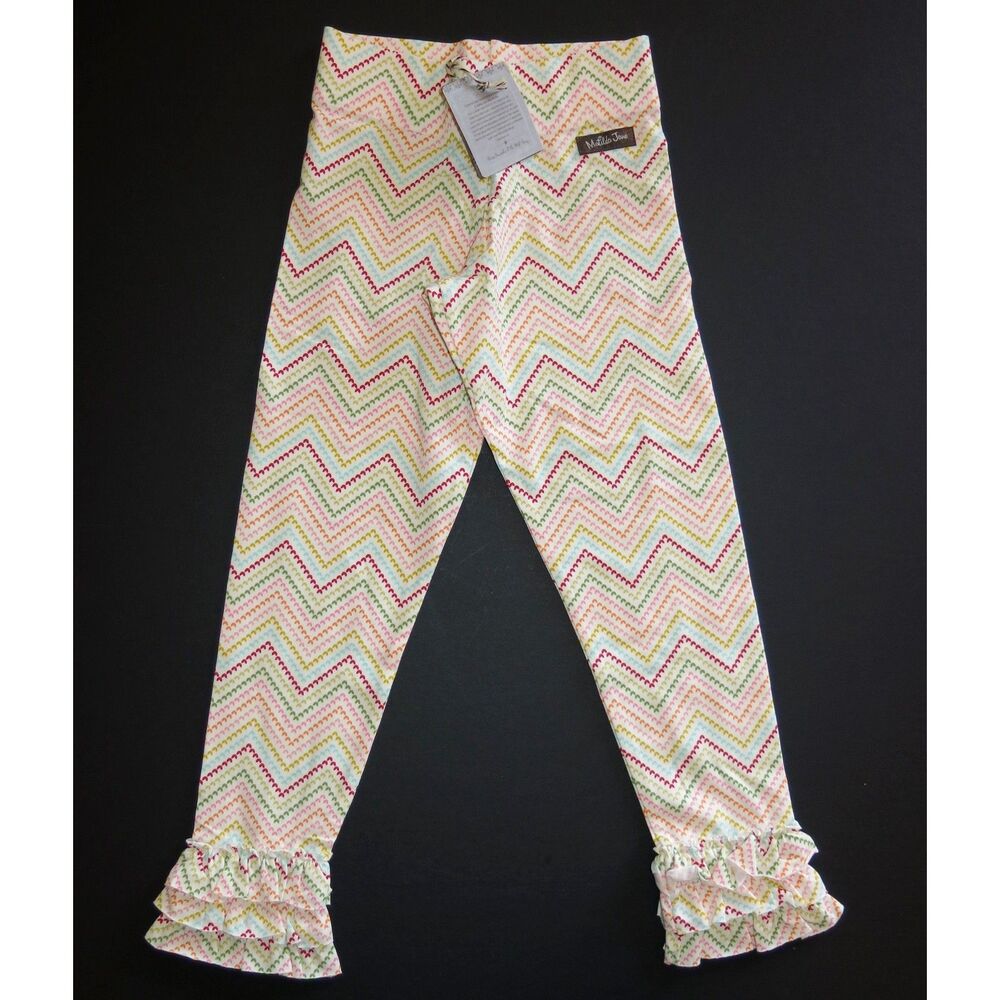 NEW Matilda Jane girls leggings 12 Razzle zigzag stripe Wonderful Parade Rainbow - Picture 2 of 3